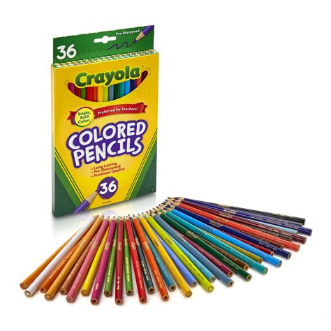 crayola metal pencil box|Crayola 36 colored pencils.